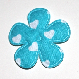 35mm bloem met hartjes print Aqua