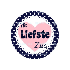 (FB587) Liefste zus navy hart