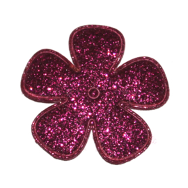 Glitter bloem fuchsia 47mm