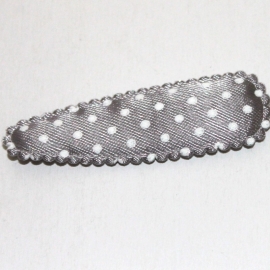 zilvergrijs polkadot hoesje satijn (5cm)