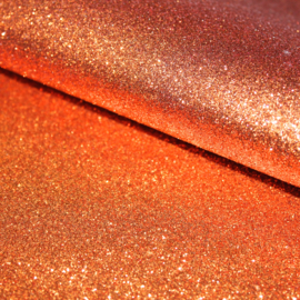 Lapje glitter pu leer roest oranje (A4)