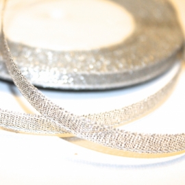1m organza lint 6mm breed zilver