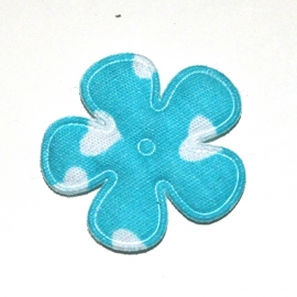 25mm bloem met hartjes print Aqua