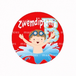 (FB513) zwemdiploma jongen B rood