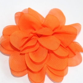 Chiffon bloem neon oranje 7cm