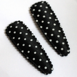 zwart polkadot hoesjes satijn (5cm)