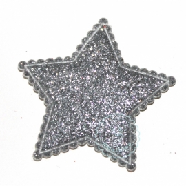 Ster glitter zilver