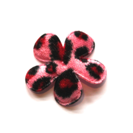 Leopard fluweel bloem roze rood zwart