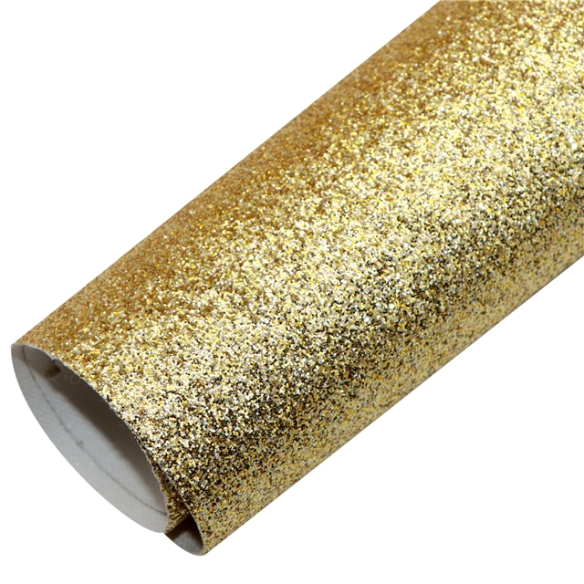 Lapje glitter goud pu leer (a4)