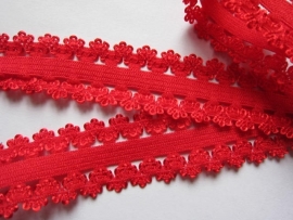 haarband elastiek kant rood 18mm