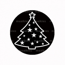 (FB501) kerstboom zwart/wit