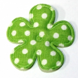 25mm polkadot bloem stof appelgroen