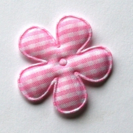 35mm  gingham ruit bloemen roze