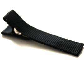 Alligator clip bekleed met zwart grosgrain lint