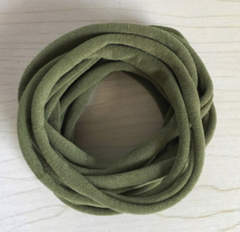 Super soft dunne nylon haarbandje army groen