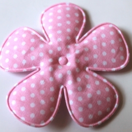 65mm roze polkadot bloem stof