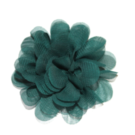 6,5cm chiffon bloem  forrest green