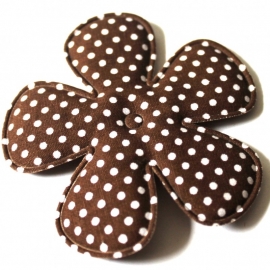 75mm Polkadot bloem bruin stof