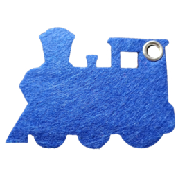 Vilten Sleutelhanger trein Royal blauw