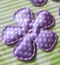 47mm plkadot bloem paars satijn