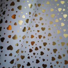 wit pu leer goud metalic hartjes