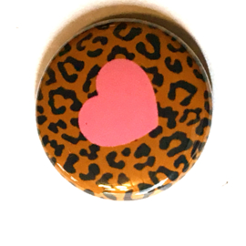 (FB923) leopard bruin roze hart