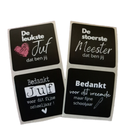 Sticker mix school / juf /meester zwart