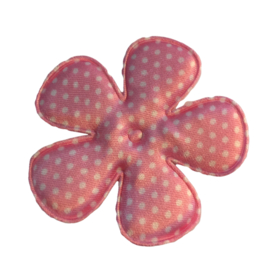 65mm polkadot satijn bloem roze