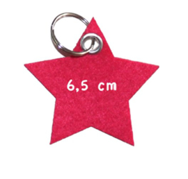 vilten sleutelhanger  ster ( 31 kleuren)