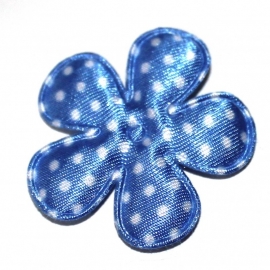 35mm bloem van satijn polkadot royal blauw