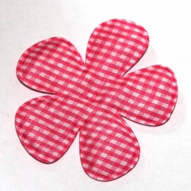 Felroze gingham ruit bloem 65mm