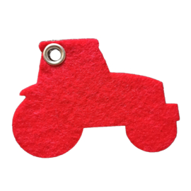 Vilten Sleutelhanger Traktor rood  (30)
