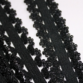 haarband elastiek kant zwart 18mm