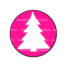 FB765 kerstboom fuchsia wit