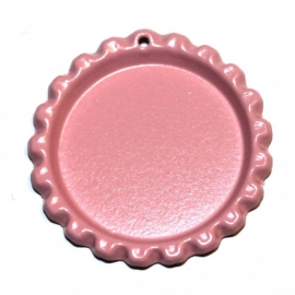 Bottlecap roze met gaatje en ringetje