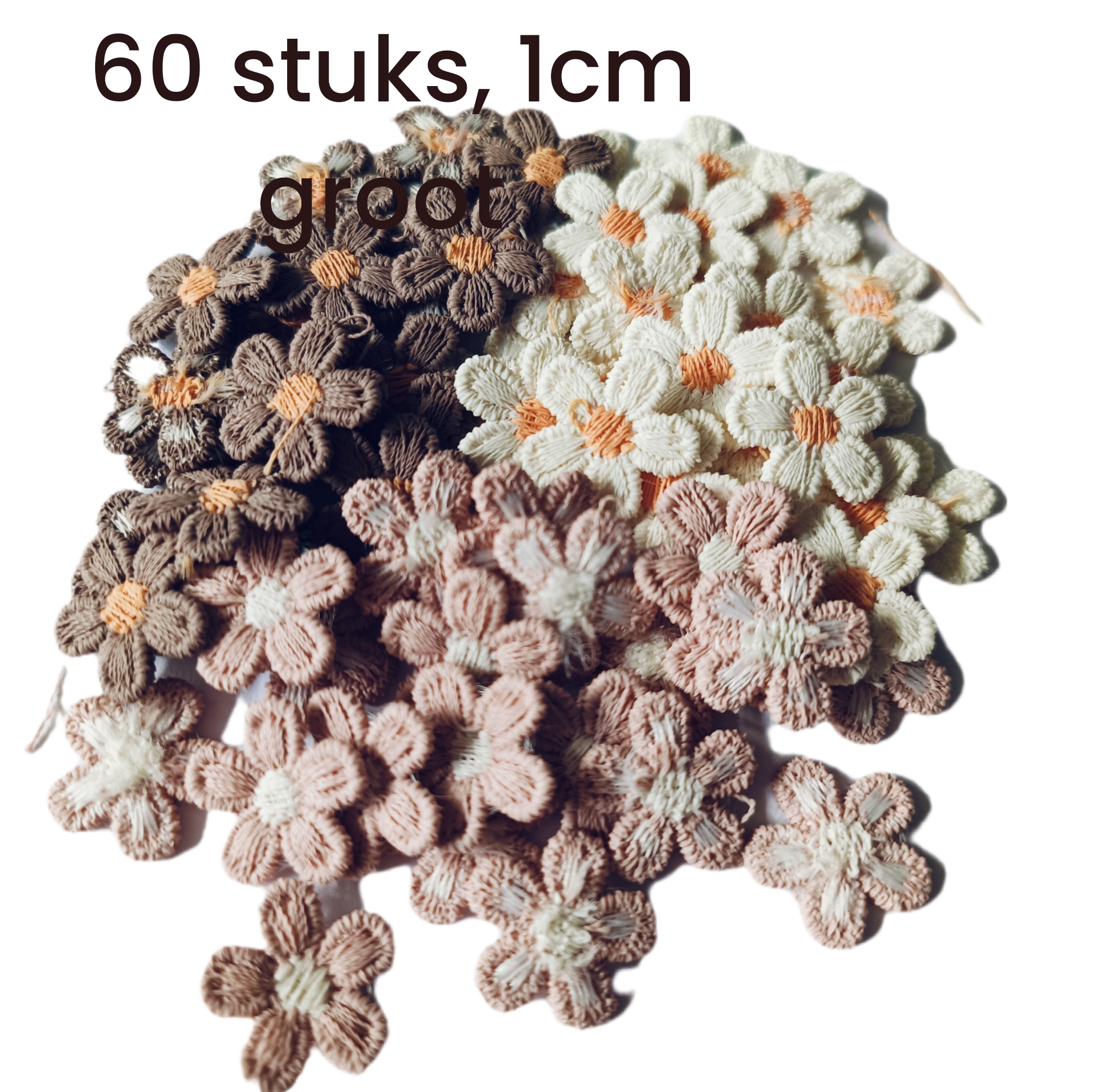mini bloemen 60 stuks bruintinten