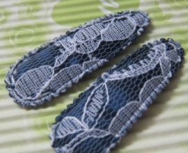 Navy kniphoesje met kant (5cm)