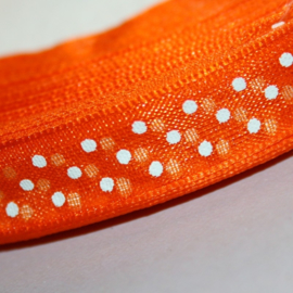 Oranje organza polkadot lint