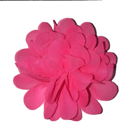 stoffen bloem 7 cm knal neon roze