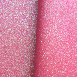 Lapje glitter donker roze pu leer (a4)
