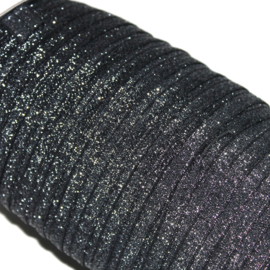 Haarband elastiek glitterglans zwart (15mm)