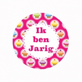 FB425 IK ben jarig cake felroze