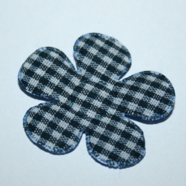 35mm gingham ruit bloem navy