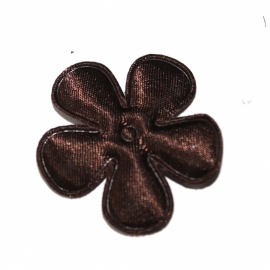 25mm satijn bloem donkerbruin