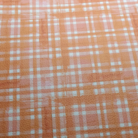 pu leer oranje gingham ruit