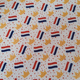 koningsdag print pu leer vlag /kroon