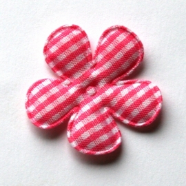 35mm gingham ruit bloemen felroze