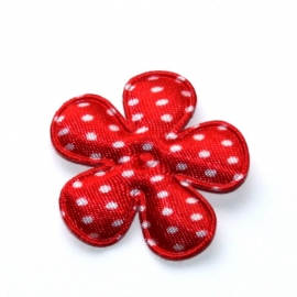 35mm bloem van satijn polkadot rood