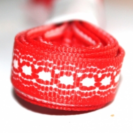 3m Grosgrain lint 10mm kant print rood