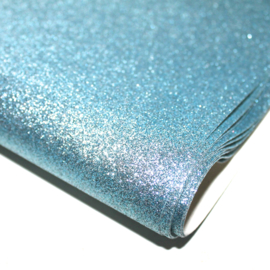 Lapje glitter pu leer blauw